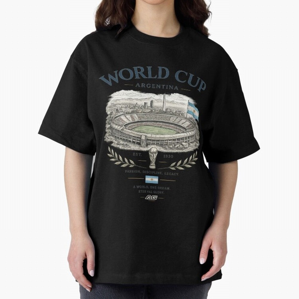 Argentina World Cup Vintage Streetwear Oversized T-Shirt Bring Champion Energy into FIFA World Cup 2026 USA Canada Mexico Highlighting Messi, CR7 and Mbappe, Argentina and Brazil Energy, Fan Favorite Moments, National Team Passion, Big Match Drama