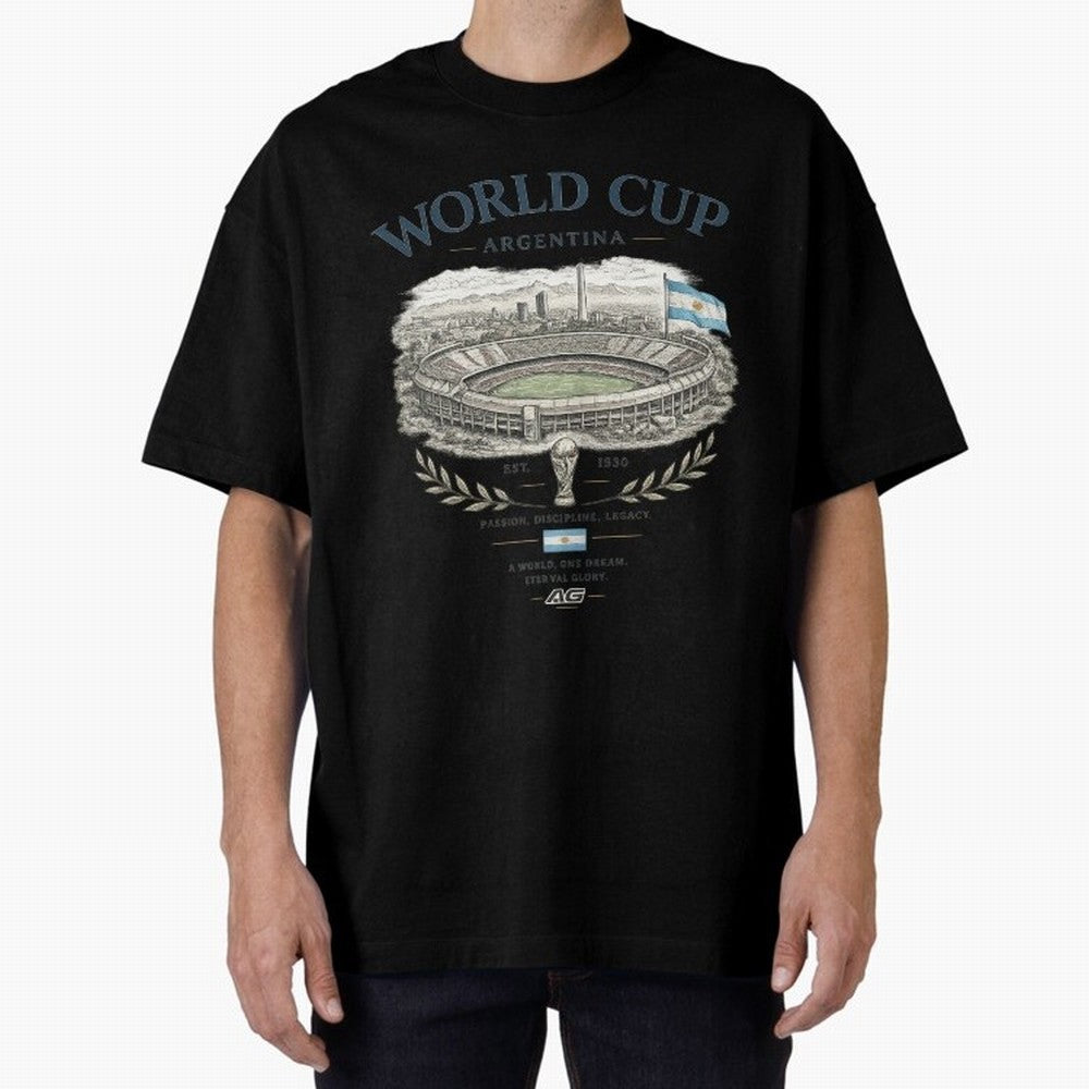 Argentina World Cup Vintage Streetwear Oversized T-Shirt Bring Champion Energy into FIFA World Cup 2026 USA Canada Mexico Highlighting Messi, CR7 and Mbappe, Argentina and Brazil Energy, Fan Favorite Moments, National Team Passion, Big Match Drama