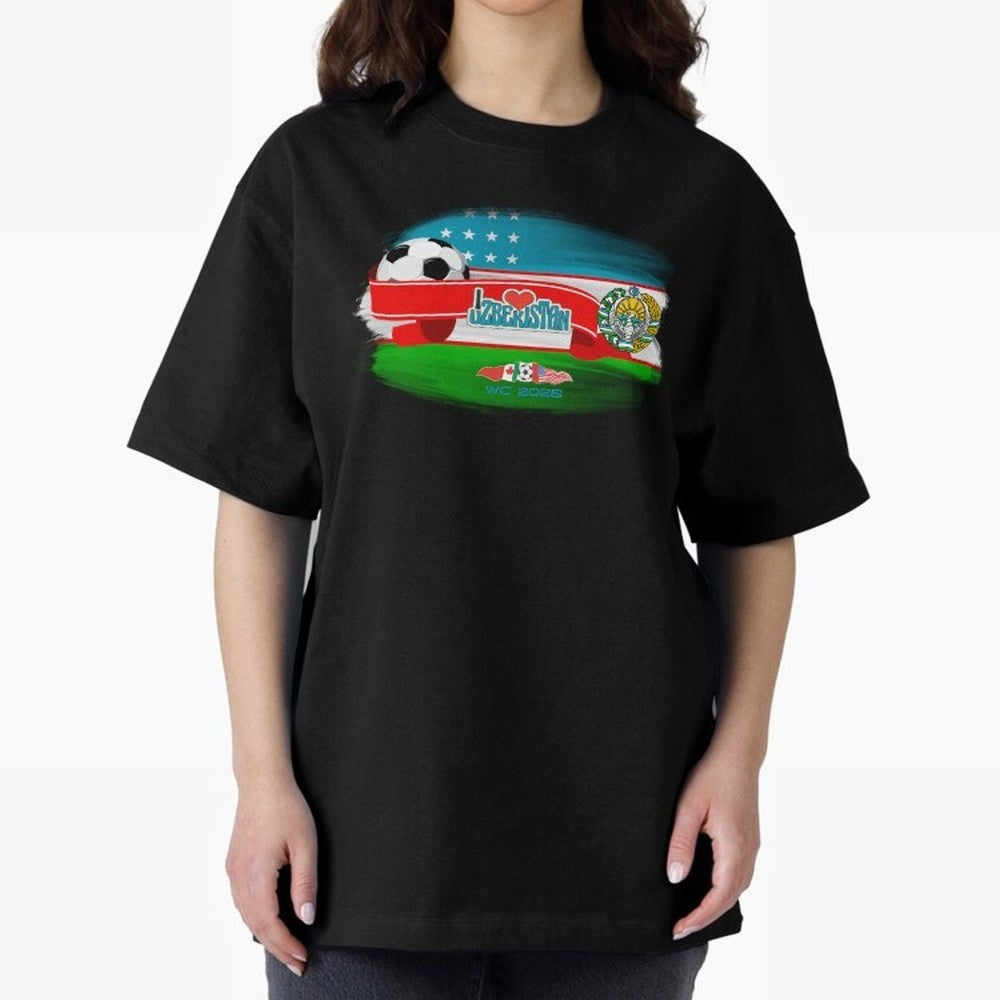 UzbekistanWC 2026 Oversized T-Shirt Celebrate Every Goal in FIFA World Cup 2026 Inspired by CR7, England Energy, Soccer Culture, Superstar Moments, National Team Dreams and Competitive Fire; Created for Match Day Parties, Soccer Gifts, Fan Photos,