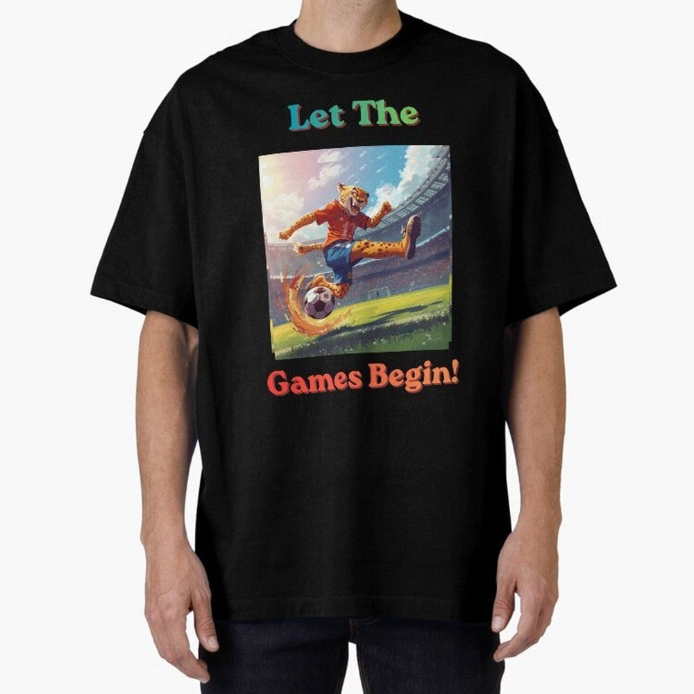 Let The Games Begin ¨C World Cup Soccer 2026 Oversized T-Shirt Enjoy the Biggest Football Party of Global Football Passion for FIFA World Cup 2026 USA Canada Mexico, Filled with Messi, Neymar and Mbappe, Germany, Vintage Soccer Flavor, Modern