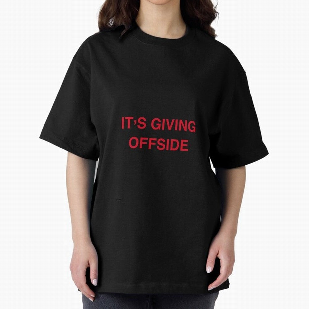 It¡¯s giving offside Oversized T-Shirt Support the FIFA World Cup 2026 Group Stage Journey through Messi, CR7 and Mbappe Highlights, Brazil, Portugal and Argentina Pride, Vintage Soccer Flavor, Modern Football Stars, National Flags and Final Night
