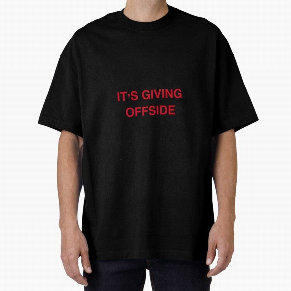 It¡¯s giving offside Oversized T-Shirt Support the FIFA World Cup 2026 Group Stage Journey through Messi, CR7 and Mbappe Highlights, Brazil, Portugal and Argentina Pride, Vintage Soccer Flavor, Modern Football Stars, National Flags and Final Night