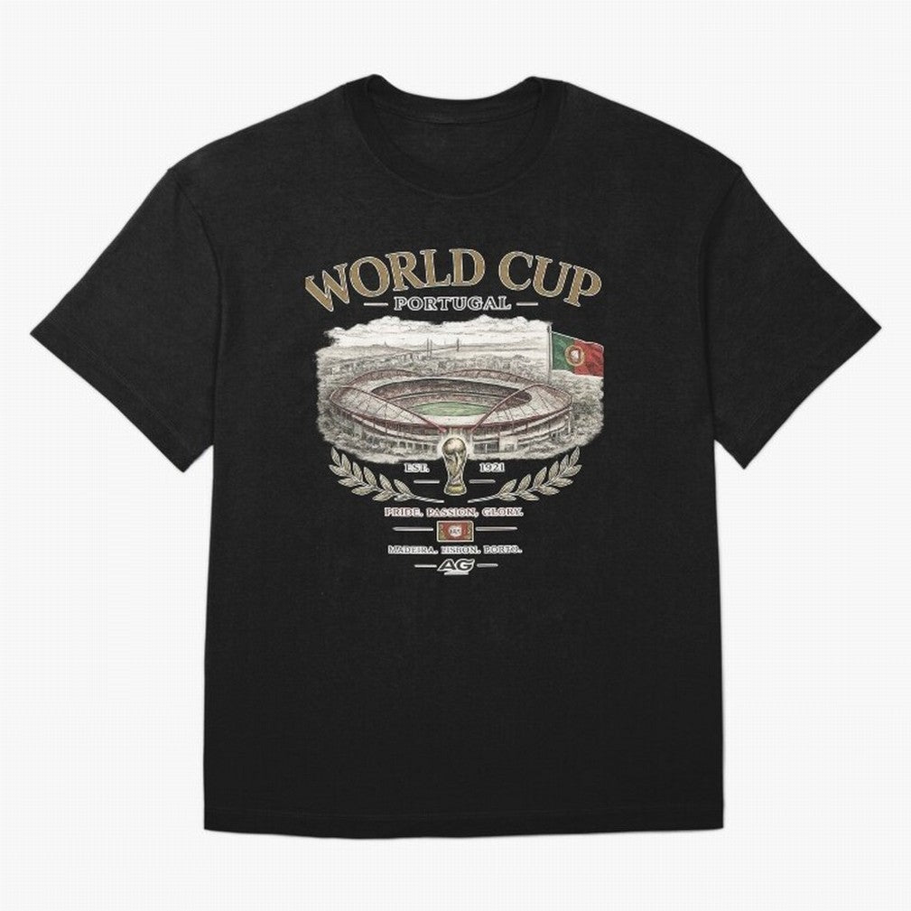 Portugal World Cup Estadio Da Luz Oversized T-Shirt Enjoy the FIFA World Cup 2026 USA Canada Mexico Journey through CR7 Highlights, Argentina Pride, Worldwide Fan Energy, Dramatic Goals, Stadium Lights and Championship Celebrations; Great for Watch