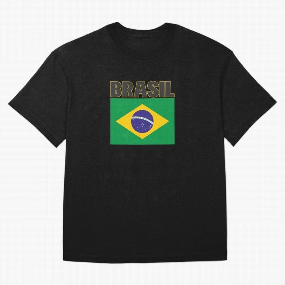 Brasil Flag Oversized T-Shirt Cheer for Match Day Hype around FIFA World Cup 2026 USA Canada Mexico, Mbappe and Neymar, Argentina and Brazil, Football Passion, Legendary Performances, Festival Vibes and Supporter Community; Ideal for Football Dads,