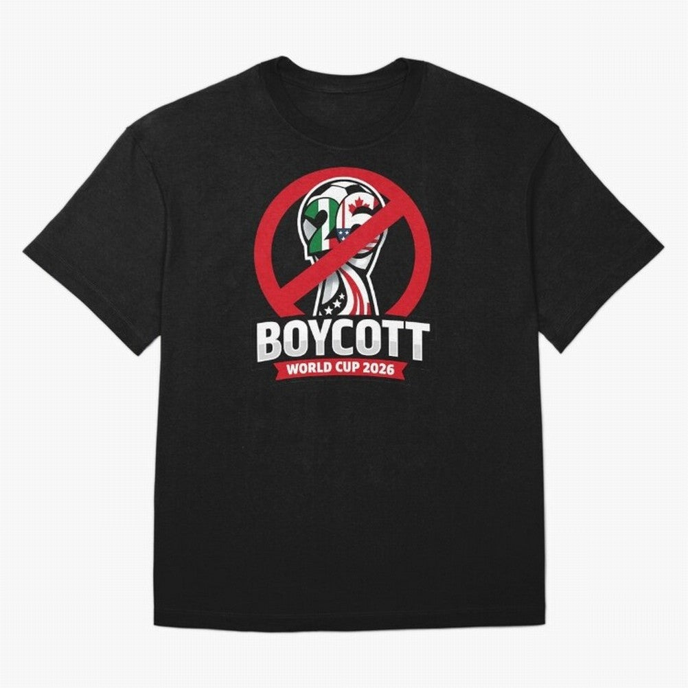 Boycott 2026 World Cup Oversized T-Shirt Carry the Colors and Pride of Match Day Hype around FIFA World Cup 2026, Messi and Cristiano Ronaldo, England, Match Day Excitement, Supporter Culture, Golden Goals and Global Football Passion; Great for