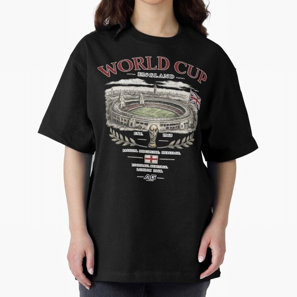 England World Cup Wembley Streetwear Oversized T-Shirt Unlock FIFA World Cup 2026 Group Stage for Fans of Neymar, Haaland and Cristiano Ronaldo and England and Germany, Bringing Football History, Final Match Energy, Crowd Noise and Once in a
