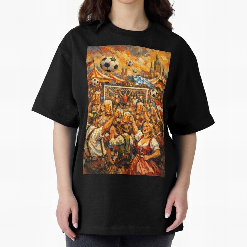 Festival Celebration with Soccer and Beer Oversized T-Shirt Make Game Day About Global Football Passion for FIFA World Cup 2026 USA Canada Mexico, Celebrating Neymar, England, France and Netherlands, Champion Mindset, Group Stage Buzz, Knockout