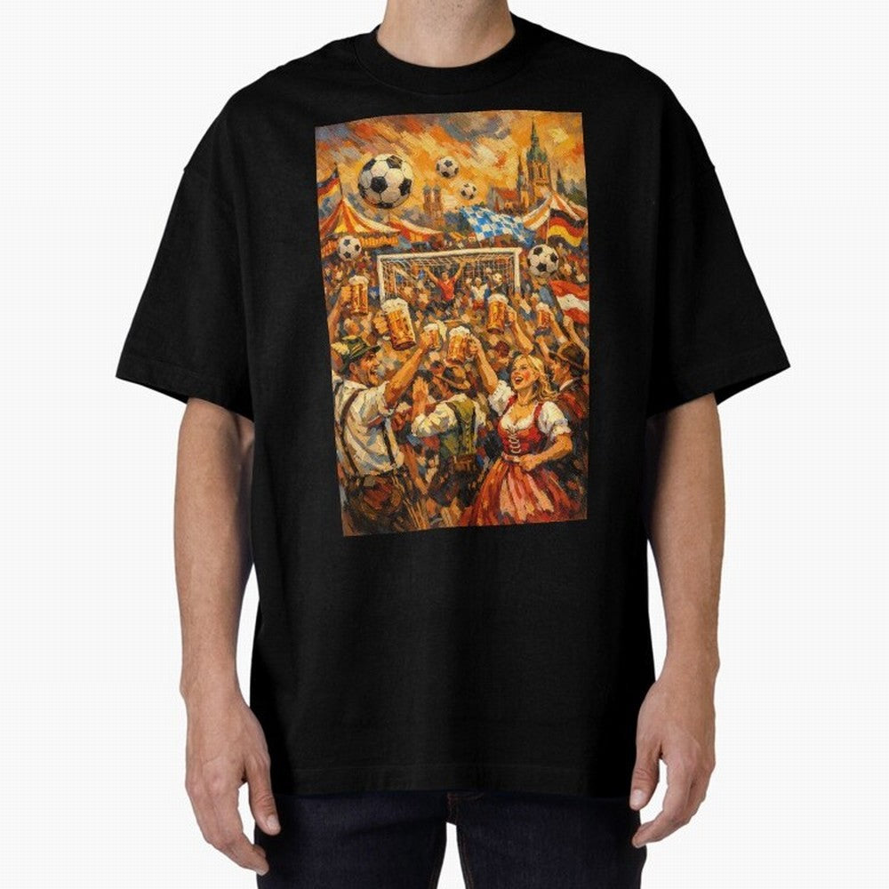 Festival Celebration with Soccer and Beer Oversized T-Shirt Make Game Day About Global Football Passion for FIFA World Cup 2026 USA Canada Mexico, Celebrating Neymar, England, France and Netherlands, Champion Mindset, Group Stage Buzz, Knockout