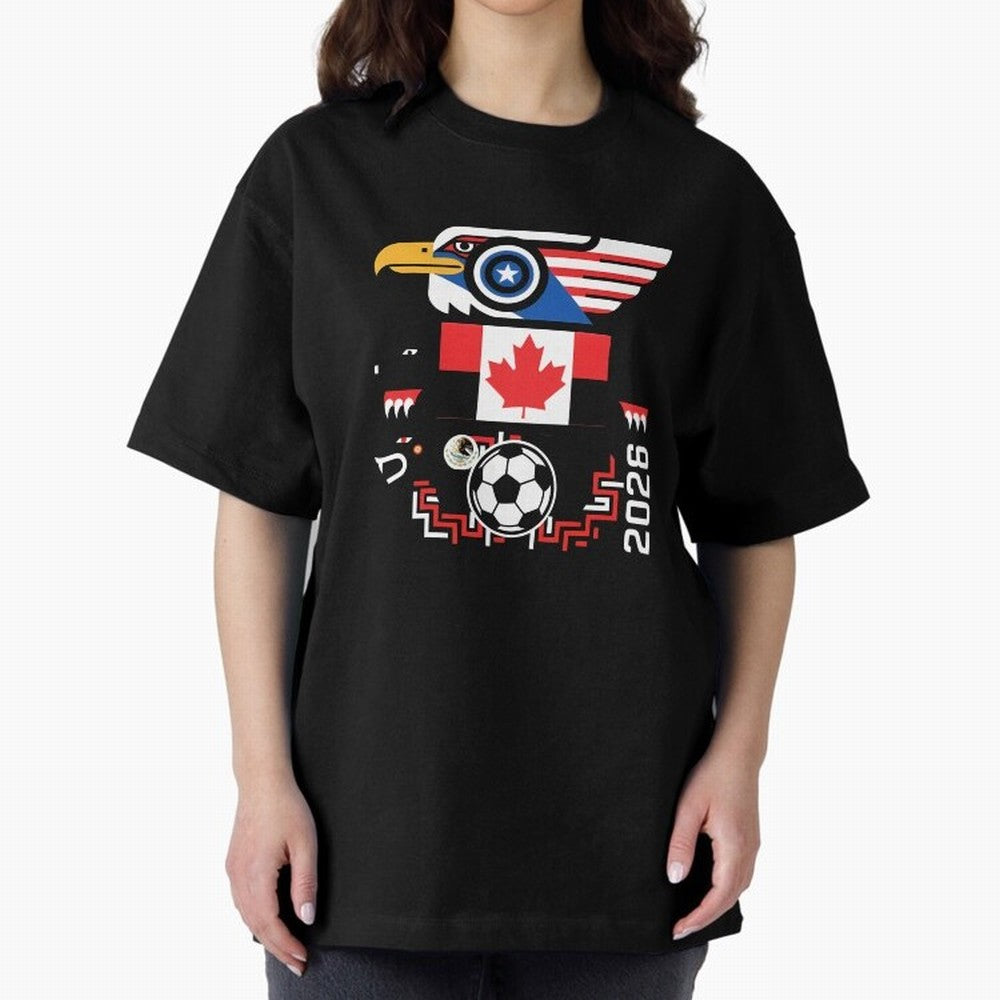 North America Spirit Cup 2026 T-Shirt_82734510 Oversized T-Shirt Celebrate Every Goal in the FIFA World Cup 2026 USA Canada Mexico Journey through Mbappe Highlights, England and Germany Pride, Championship Spirit, Famous Goals, Roaring Crowds and