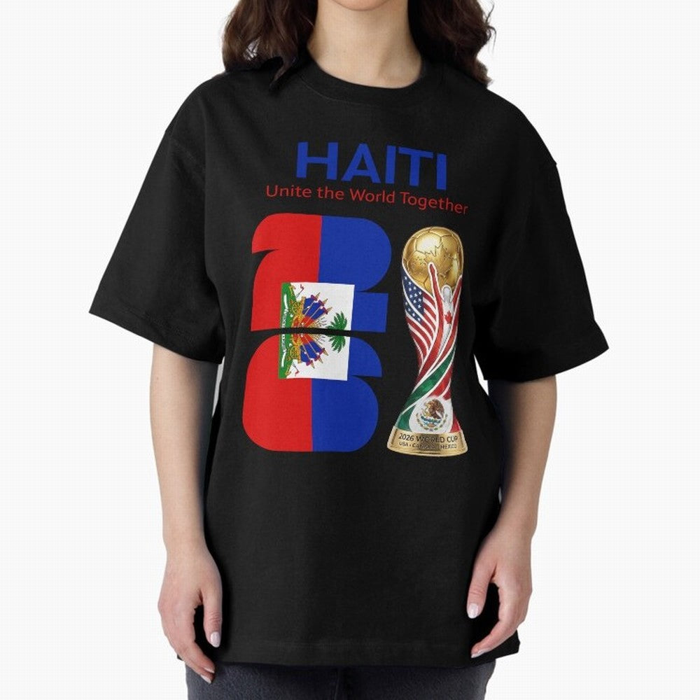 World Cup 2026, IMG 024, HAITI 014 Oversized T-Shirt Stand with FIFA World Cup 2026 USA Canada Mexico Spirit, Filled with Argentina, Messi, Goal Celebration Energy, Supporter Heritage, Football Icons and Worldwide Tournament Joy; Perfect for People