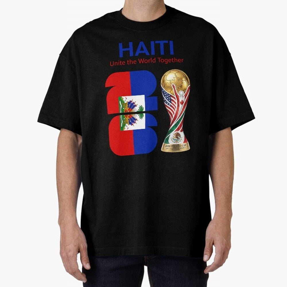 World Cup 2026, IMG 024, HAITI 014 Oversized T-Shirt Stand with FIFA World Cup 2026 USA Canada Mexico Spirit, Filled with Argentina, Messi, Goal Celebration Energy, Supporter Heritage, Football Icons and Worldwide Tournament Joy; Perfect for People