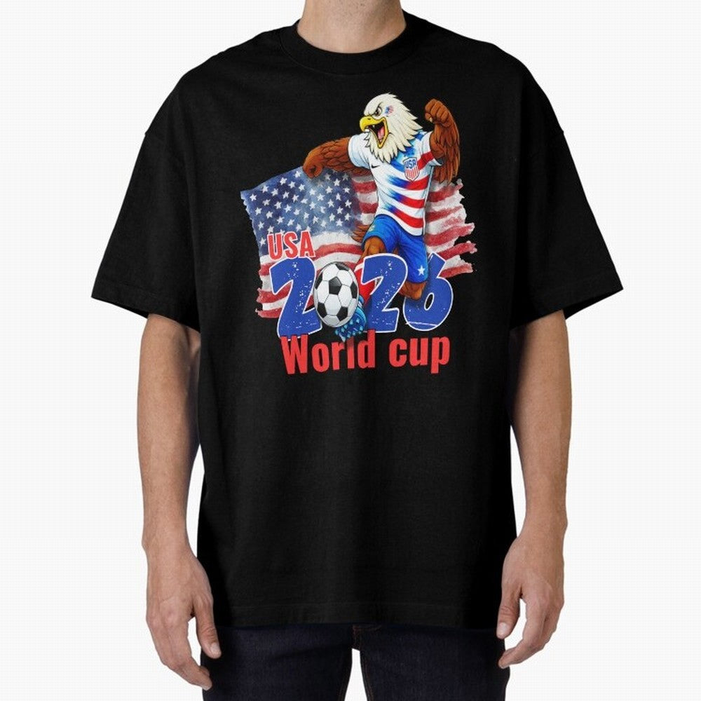 USA 2026 WORLD CUP Oversized T-Shirt Honor the Football Icons of FIFA World Cup 2026 USA Canada Mexico for Fans of Messi, Neymar and Mbappe and Portugal, Bringing Football Festival Excitement, Trophy Ambitions, Country Rivalries and Star Player