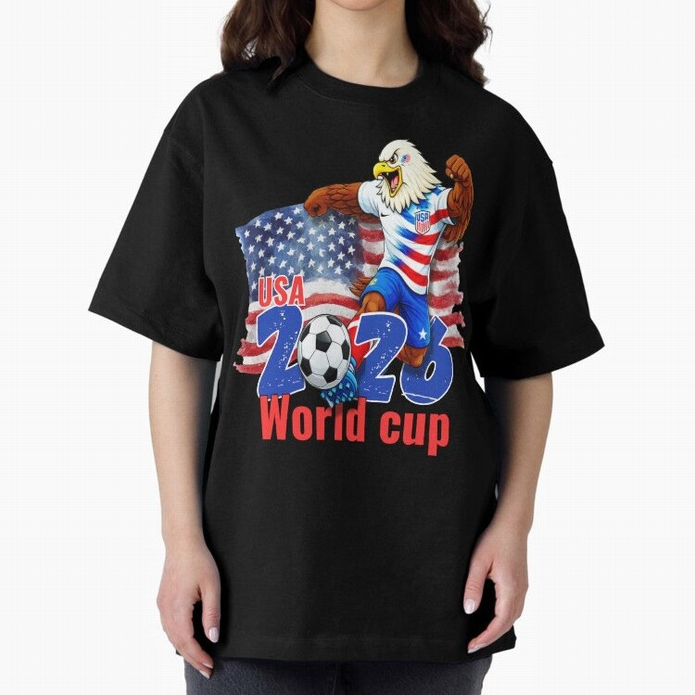 USA 2026 WORLD CUP Oversized T-Shirt Honor the Football Icons of FIFA World Cup 2026 USA Canada Mexico for Fans of Messi, Neymar and Mbappe and Portugal, Bringing Football Festival Excitement, Trophy Ambitions, Country Rivalries and Star Player