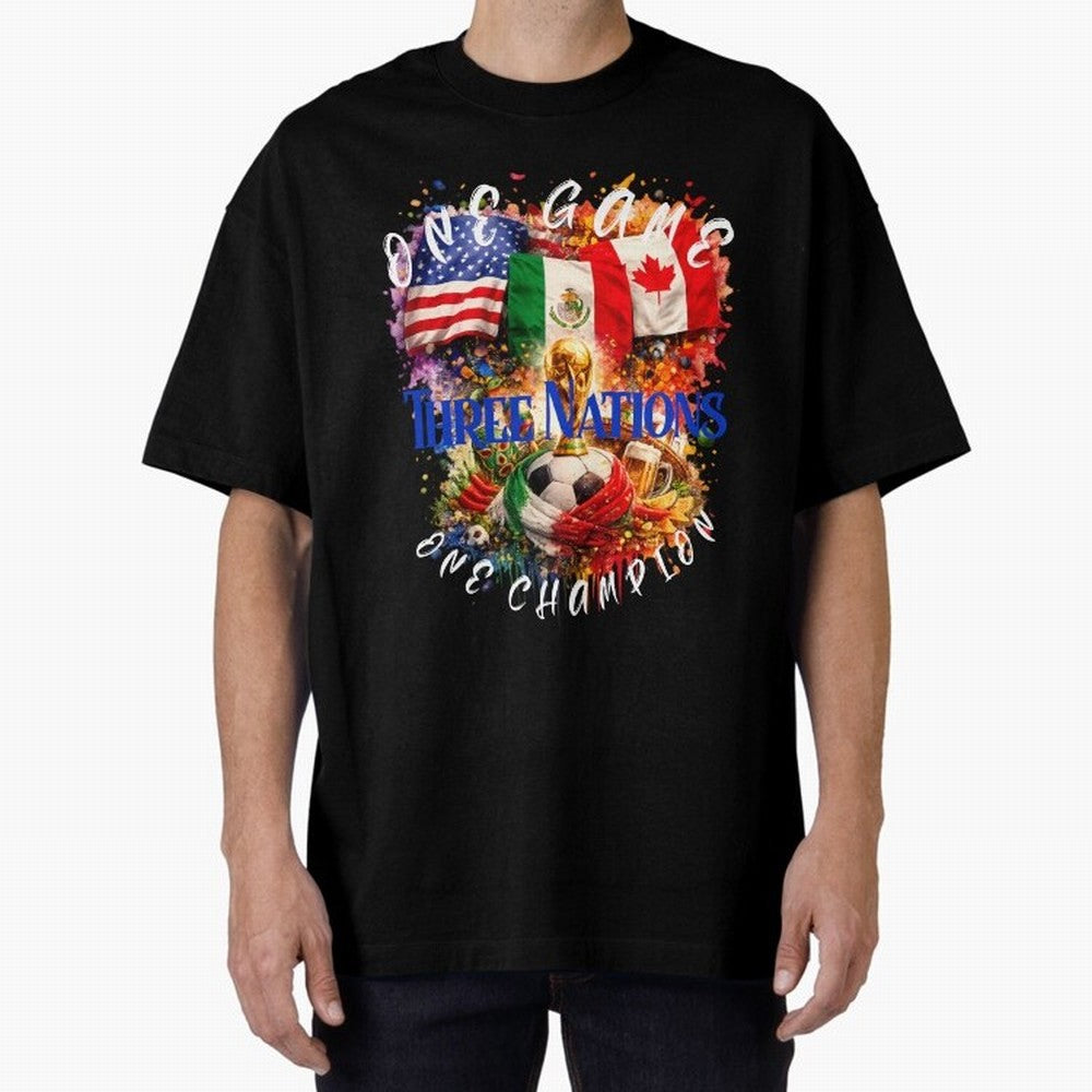 2026 World Cup Oversized T-Shirt Make the Season About FIFA World Cup 2026 Group Stage for Fans of Messi and Portugal, Spain and Germany, Bringing Championship Spirit, Famous Goals, Roaring Crowds and International Football Unity; Ideal for