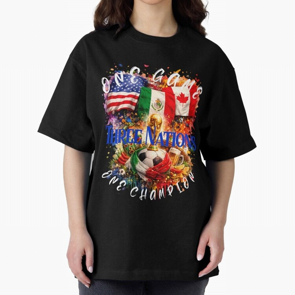 2026 World Cup Oversized T-Shirt Make the Season About FIFA World Cup 2026 Group Stage for Fans of Messi and Portugal, Spain and Germany, Bringing Championship Spirit, Famous Goals, Roaring Crowds and International Football Unity; Ideal for