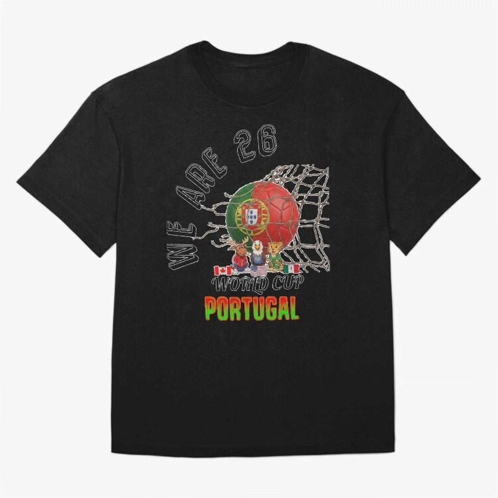 World cup 26 - Portugal Oversized T-Shirt Stand with FIFA World Cup 2026 Spirit, Highlighting Spain, Haaland and Mbappe, Fan Favorite Moments, National Team Passion, Big Match Drama and Soccer History; Ideal for Football Dads, Football Moms,
