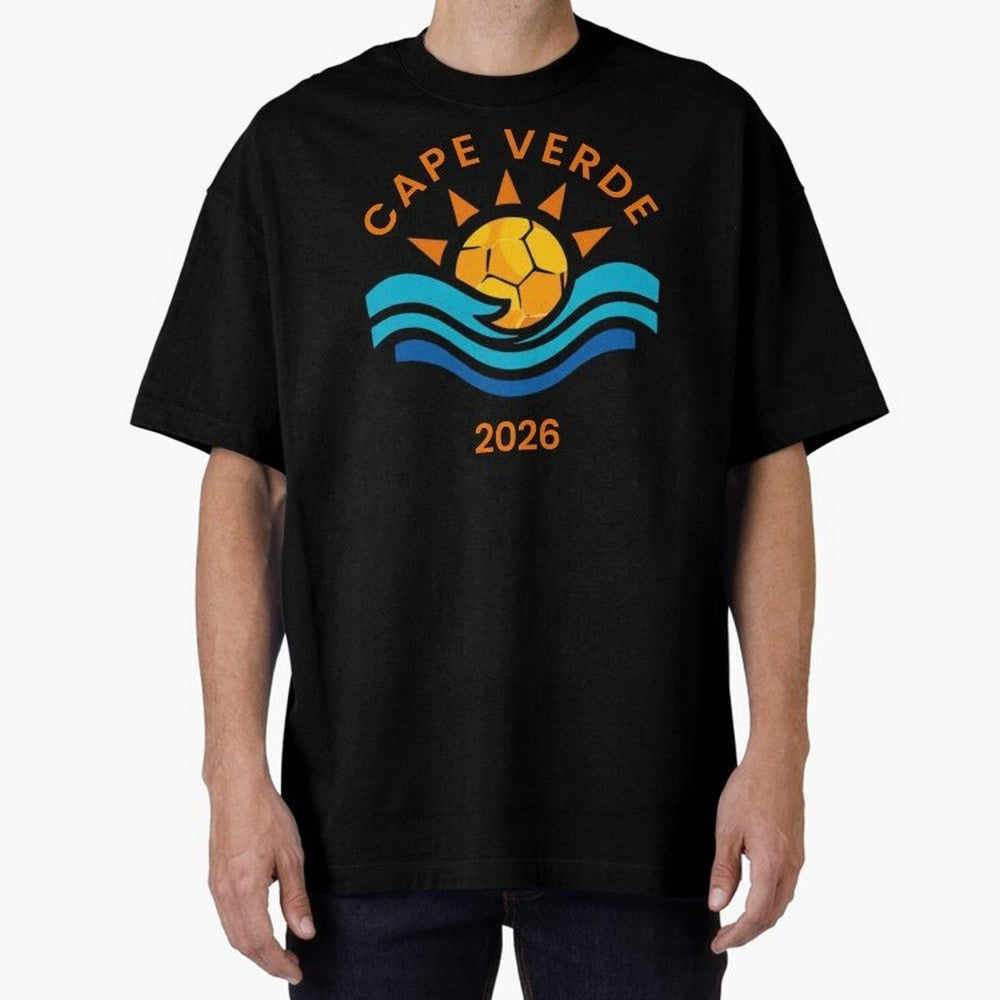 Cape Verde 2026 Oversized T-Shirt Bring Retro Soccer Energy to FIFA World Cup 2026 USA Canada Mexico Spirit, Connected to Netherlands, CR7 and Messi, Championship Spirit, Famous Goals, Roaring Crowds and International Football Unity; Made for