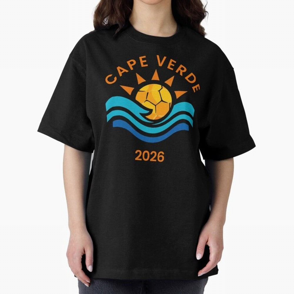 Cape Verde 2026 Oversized T-Shirt Bring Retro Soccer Energy to FIFA World Cup 2026 USA Canada Mexico Spirit, Connected to Netherlands, CR7 and Messi, Championship Spirit, Famous Goals, Roaring Crowds and International Football Unity; Made for