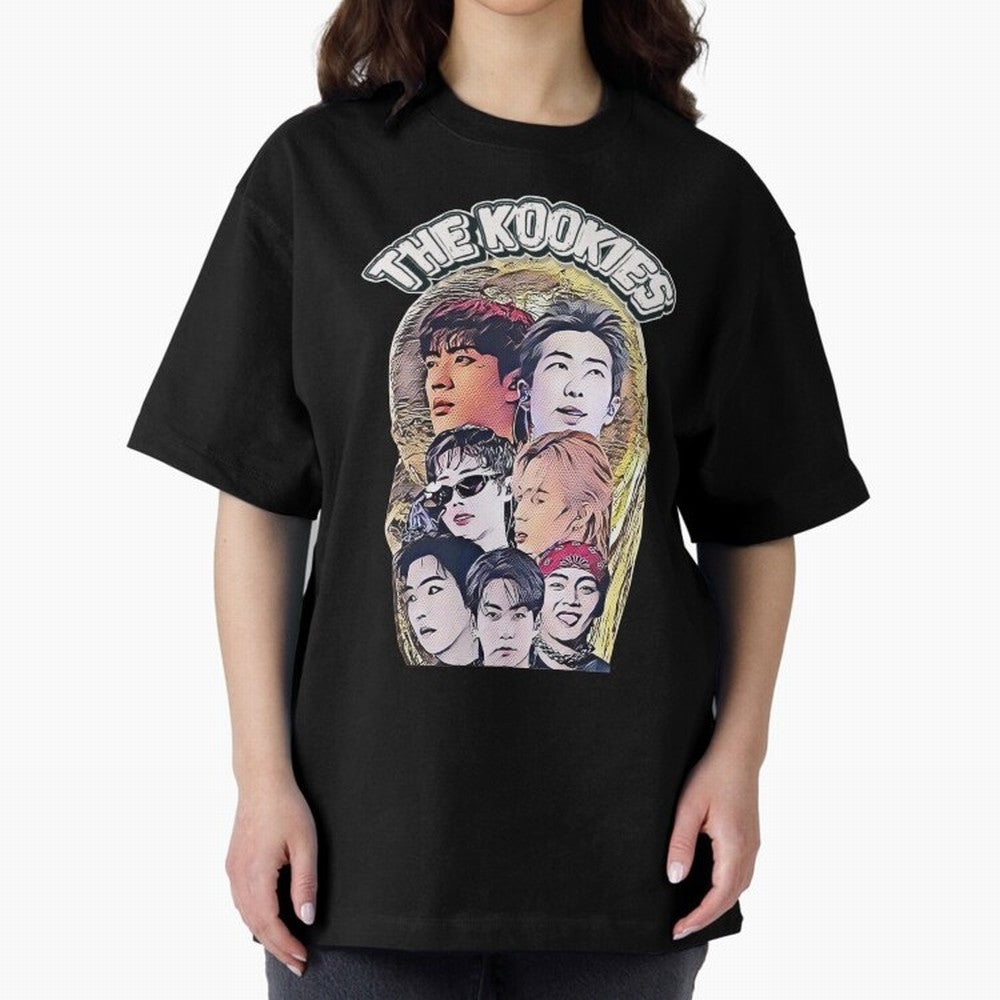 The Kookies - BTS Design Oversized T-Shirt Show Your Love for Match Day Hype around FIFA World Cup 2026, Haaland and Mbappe, Spain and Netherlands, Soccer Culture, Superstar Moments, National Team Dreams and Competitive Fire; Ideal for Football