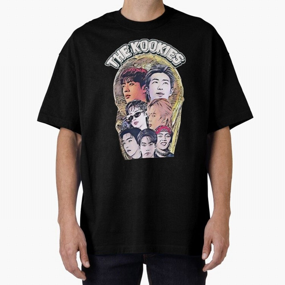The Kookies - BTS Design Oversized T-Shirt Show Your Love for Match Day Hype around FIFA World Cup 2026, Haaland and Mbappe, Spain and Netherlands, Soccer Culture, Superstar Moments, National Team Dreams and Competitive Fire; Ideal for Football