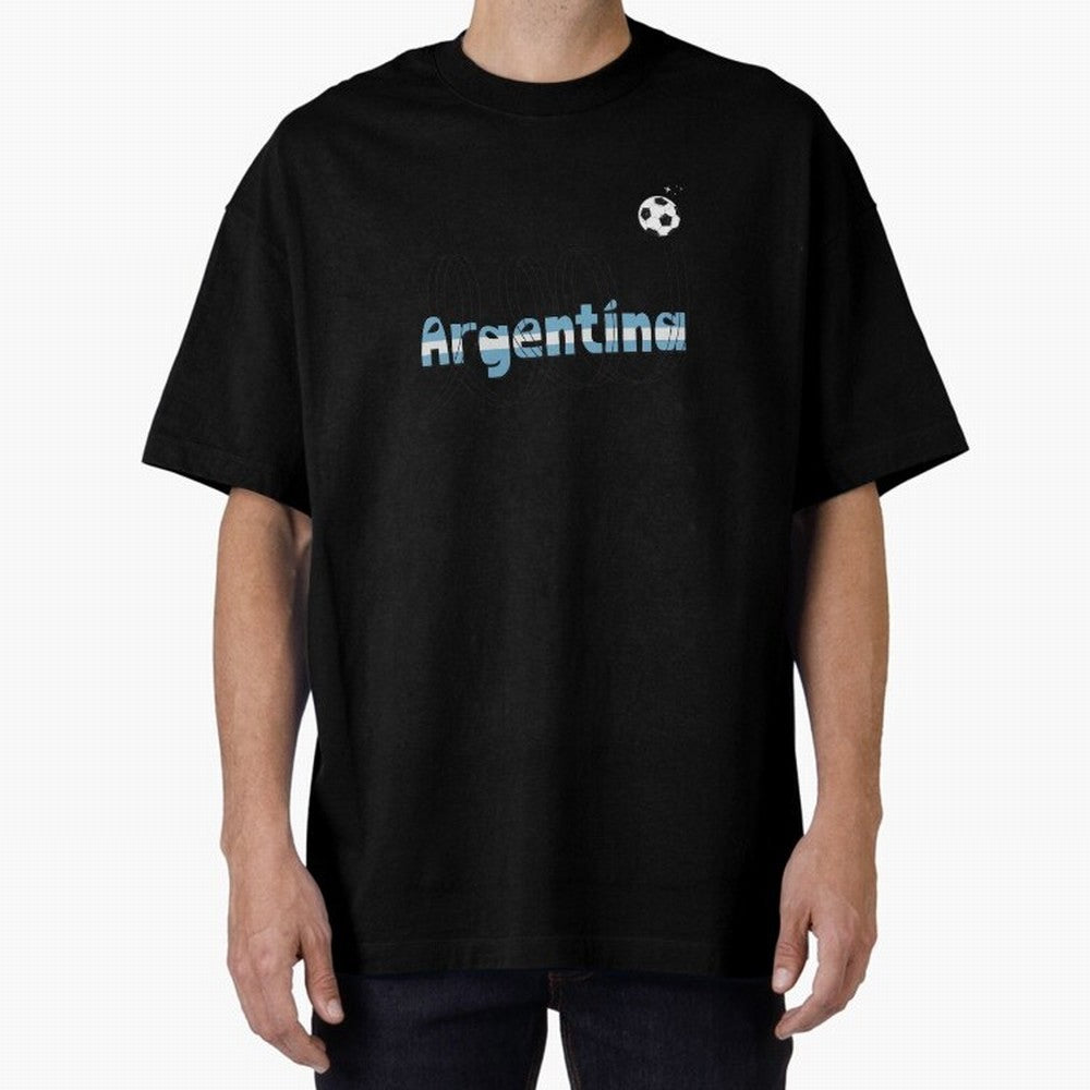 Argentina Oversized T-Shirt Celebrate National Team Dreams in FIFA World Cup 2026 Group Stage Spirit, Made for Portugal, Spain and Germany, Messi and Cristiano Ronaldo, Championship Spirit, Famous Goals, Roaring Crowds and International Football