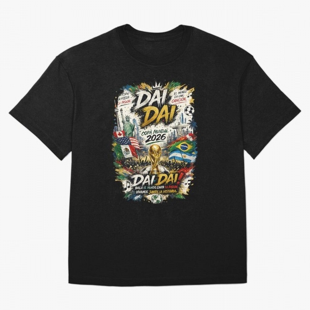 DAI DAI DESIGN FIFA 2026 Oversized T-Shirt Celebrate Unforgettable Nights in Match Day Hype around FIFA World Cup 2026 USA Canada Mexico, Cristiano Ronaldo, Haaland and CR7, France, Football Festival Excitement, Trophy Ambitions, Country Rivalries