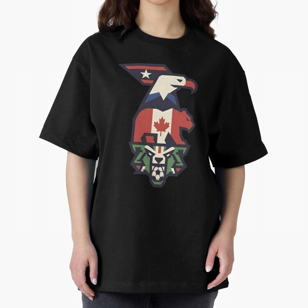 USA Canada Mexico World Cup 2026 Host Nations Oversized T-Shirt Celebrate the Stars of Global Football Passion for FIFA World Cup 2026 Group Stage, Driven by CR7 and Messi, Germany, Soccer Culture, Superstar Moments, National Team Dreams and