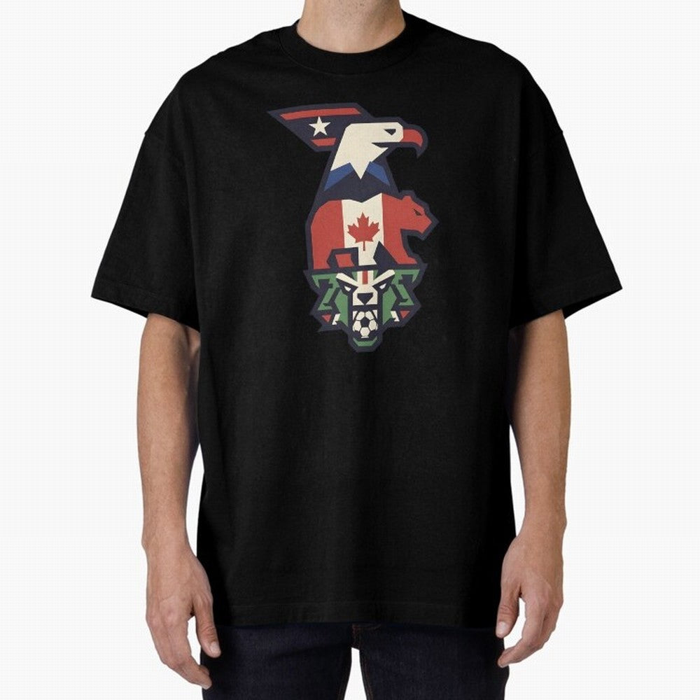 USA Canada Mexico World Cup 2026 Host Nations Oversized T-Shirt Celebrate the Stars of Global Football Passion for FIFA World Cup 2026 Group Stage, Driven by CR7 and Messi, Germany, Soccer Culture, Superstar Moments, National Team Dreams and