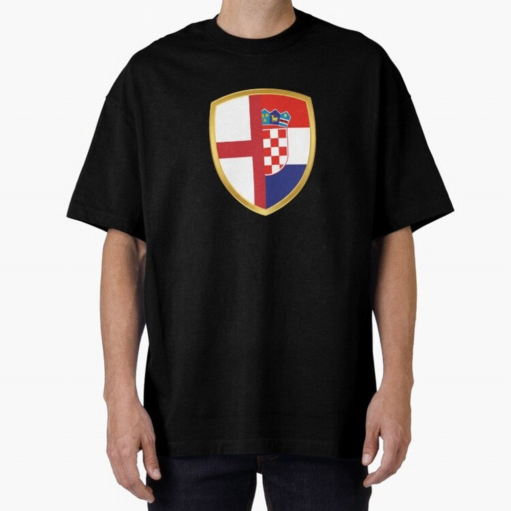 FIFA World Cup - England v Croatia Oversized T-Shirt Show Fan Pride Across Global Football Passion for FIFA World Cup 2026, with CR7, Argentina, Football History, Final Match Energy, Crowd Noise and Once in a Lifetime Moments; Ideal for Fans Who