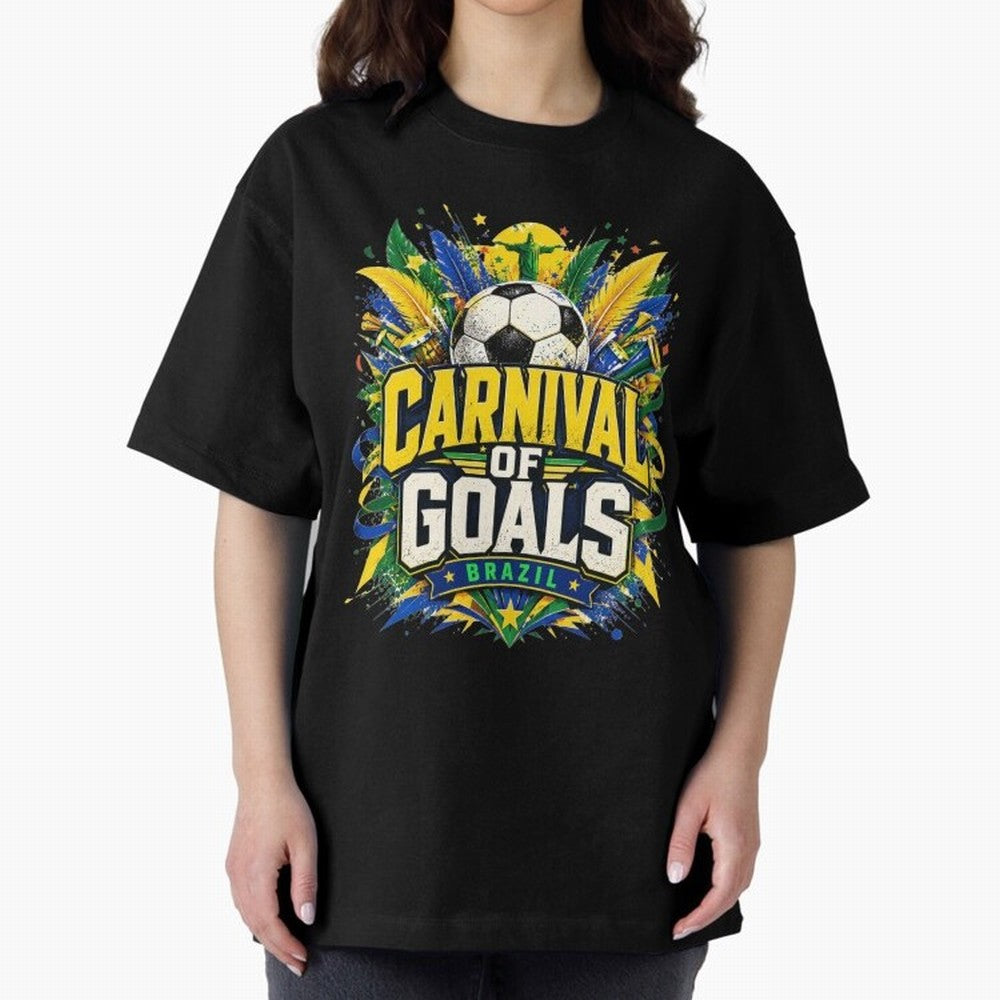 Carnival of Goals Brazil World Cup 2026 tshirt Oversized T-Shirt Bring a Champion Mindset to the FIFA World Cup 2026 Group Stage Journey through Cristiano Ronaldo, Haaland and CR7 Highlights, France Pride, Championship Spirit, Famous Goals, Roaring