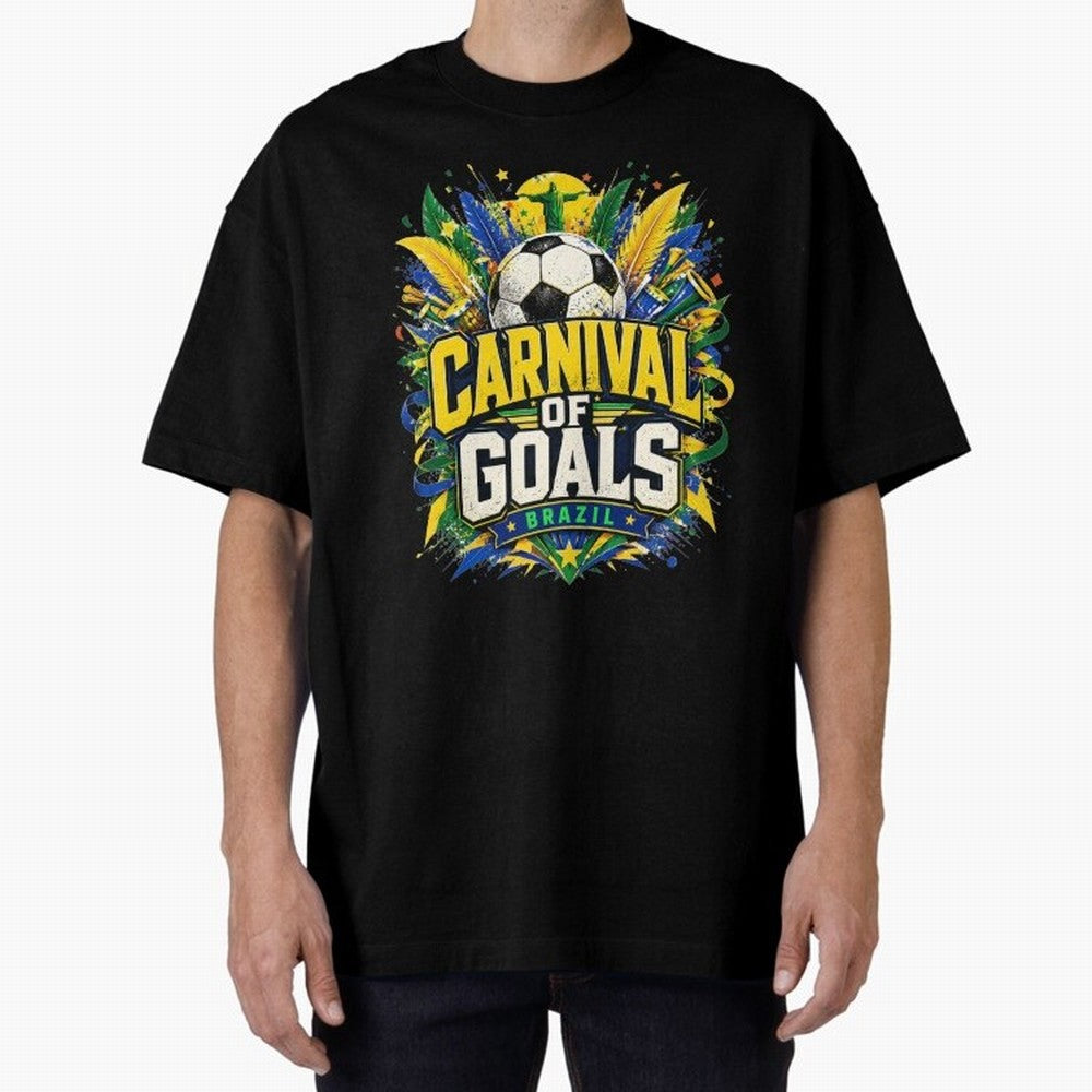 Carnival of Goals Brazil World Cup 2026 tshirt Oversized T-Shirt Bring a Champion Mindset to the FIFA World Cup 2026 Group Stage Journey through Cristiano Ronaldo, Haaland and CR7 Highlights, France Pride, Championship Spirit, Famous Goals, Roaring
