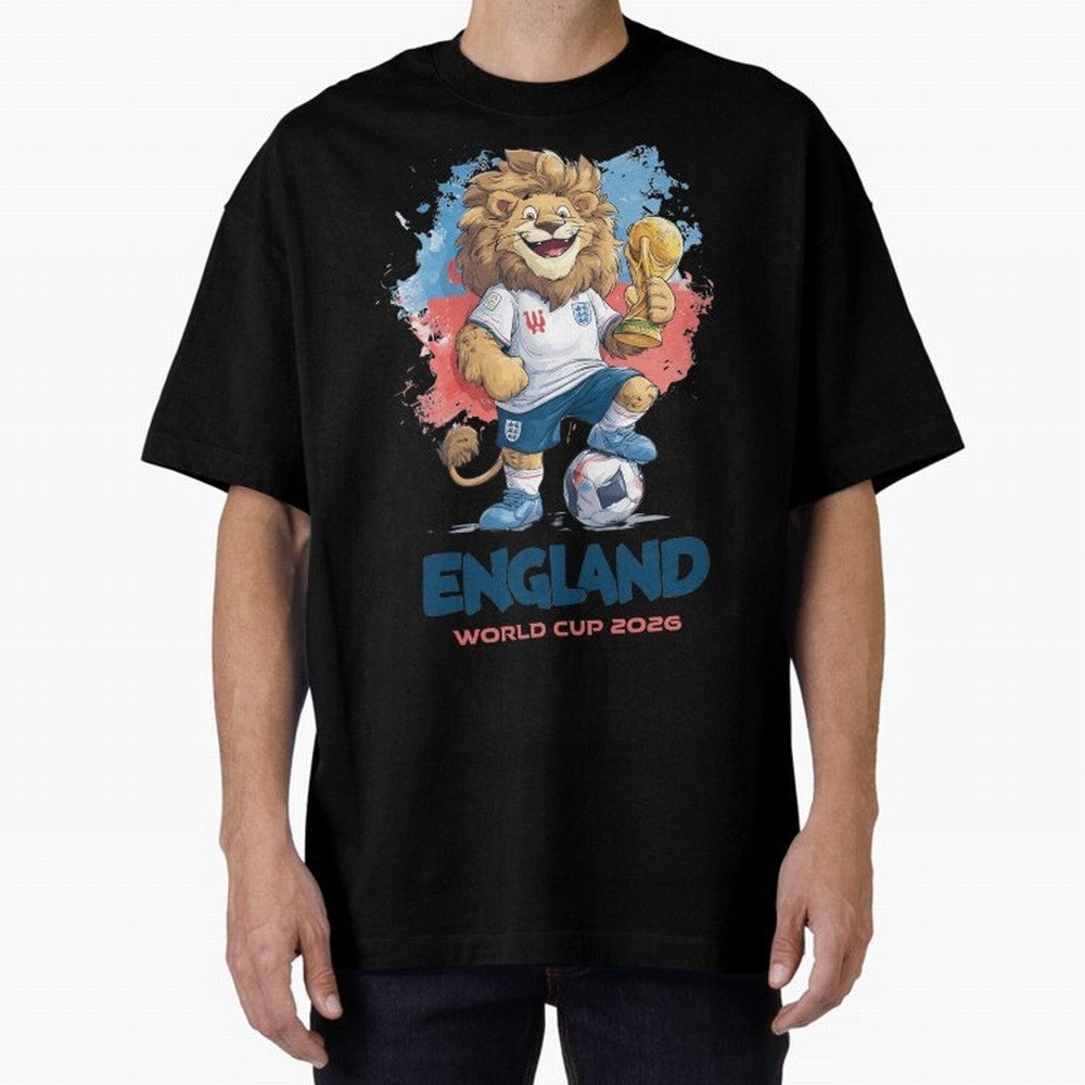 England - World Cup 2026 Oversized T-Shirt Remember FIFA World Cup 2026 Spirit, Featuring England, Cristiano Ronaldo, Stadium Chants, National Pride, Trophy Dreams and Unforgettable Football Memories; Ideal for Football Dads, Football Moms,