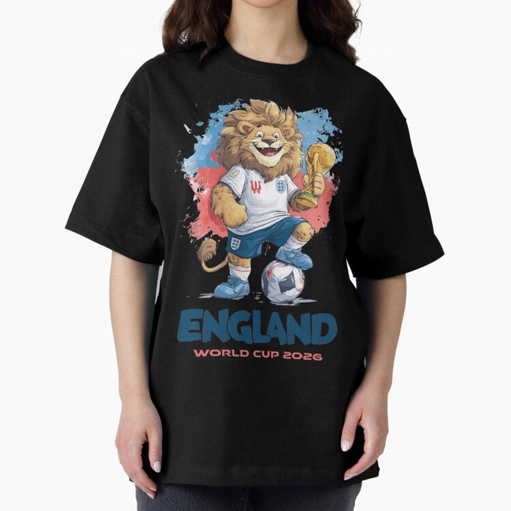 England - World Cup 2026 Oversized T-Shirt Remember FIFA World Cup 2026 Spirit, Featuring England, Cristiano Ronaldo, Stadium Chants, National Pride, Trophy Dreams and Unforgettable Football Memories; Ideal for Football Dads, Football Moms,