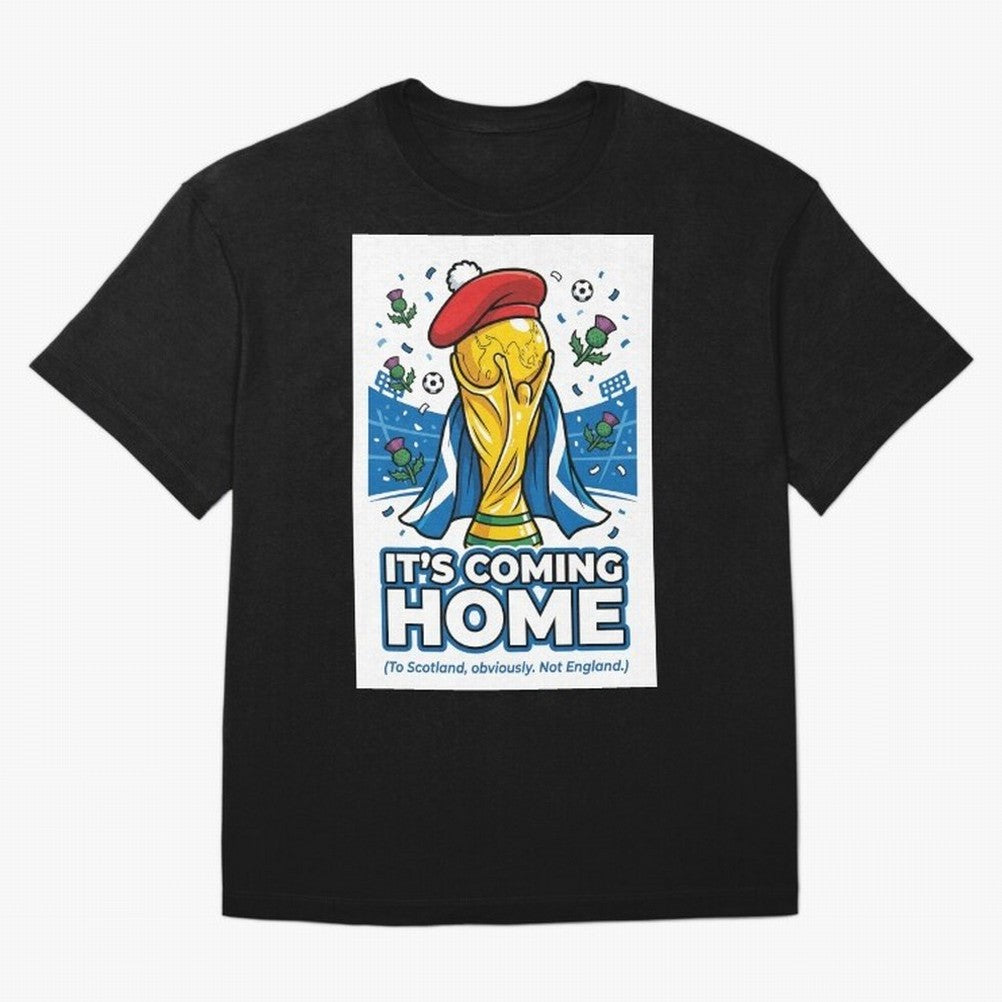 It's Coming Home Oversized T-Shirt Bring a Vintage Feel to the FIFA World Cup 2026 Group Stage Journey through Haaland Highlights, Brazil Pride, Vintage Soccer Flavor, Modern Football Stars, National Flags and Final Night Emotion; Built for