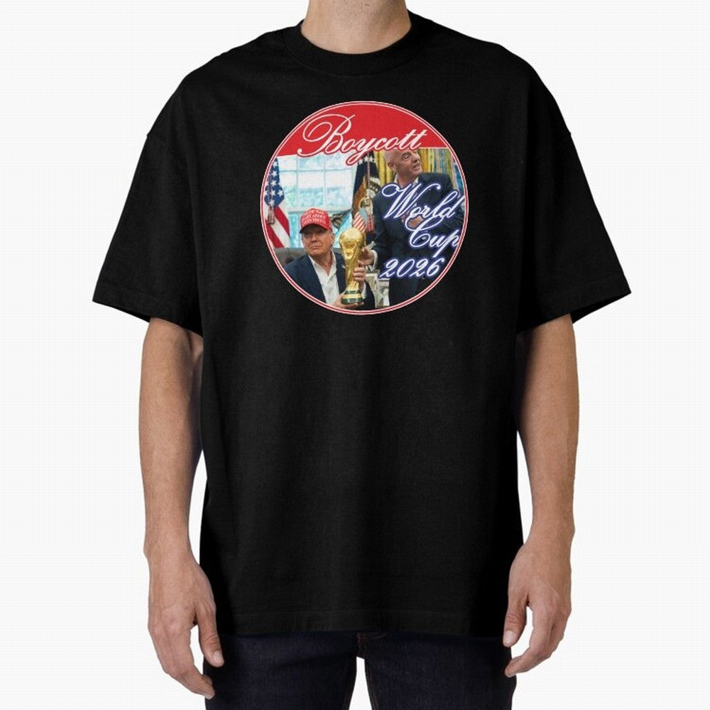 Boycott World Cup 2026 Oversized T-Shirt Bring a Vintage Feel to the FIFA World Cup 2026 Journey through Cristiano Ronaldo Highlights, Spain Pride, Stadium Memories, Football Loyalty, International Chants and Championship Tradition; Great for Watch