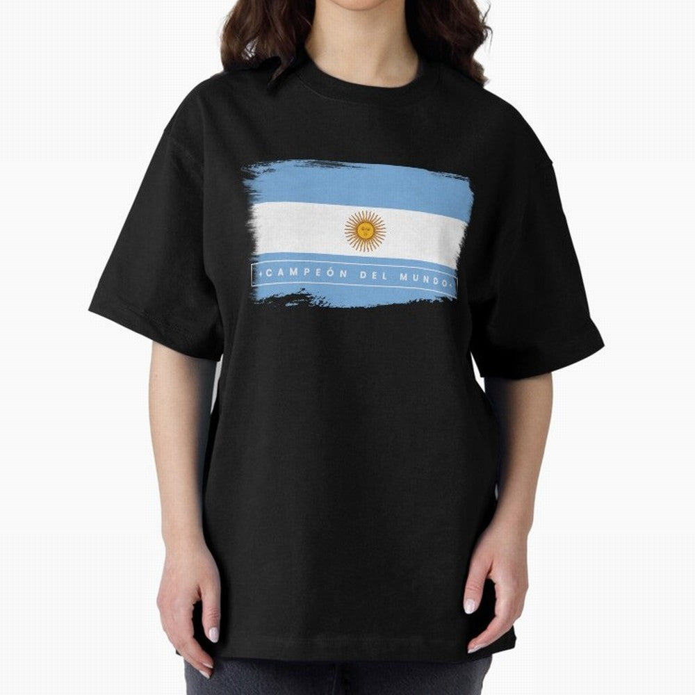 Argentina Campe¨®n del Mundo Oversized T-Shirt Celebrate Classic Football Spirit in FIFA World Cup 2026 Spirit, Connected to Spain and Netherlands, Messi, Neymar and Mbappe, Football Passion, Legendary Performances, Festival Vibes and Supporter