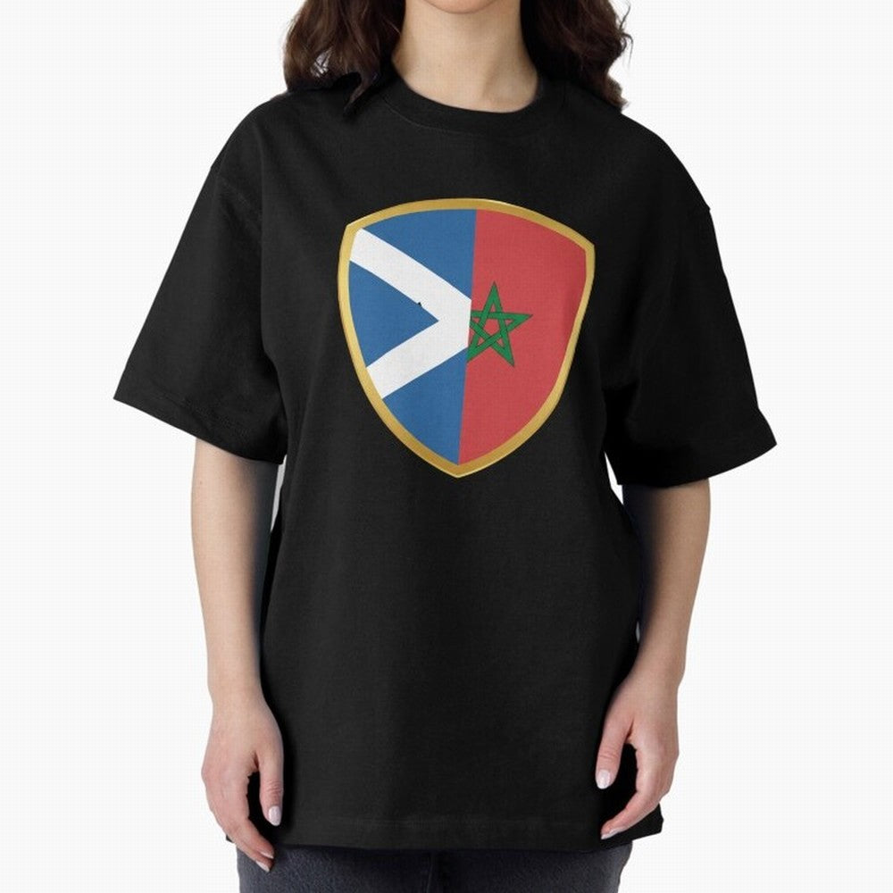 FIFA World Cup -Scotland v Morocco Oversized T-Shirt Celebrate the Stars of FIFA World Cup 2026 Group Stage Spirit, Highlighting England, France and Netherlands, Messi and Cristiano Ronaldo, Vintage Soccer Flavor, Modern Football Stars, National