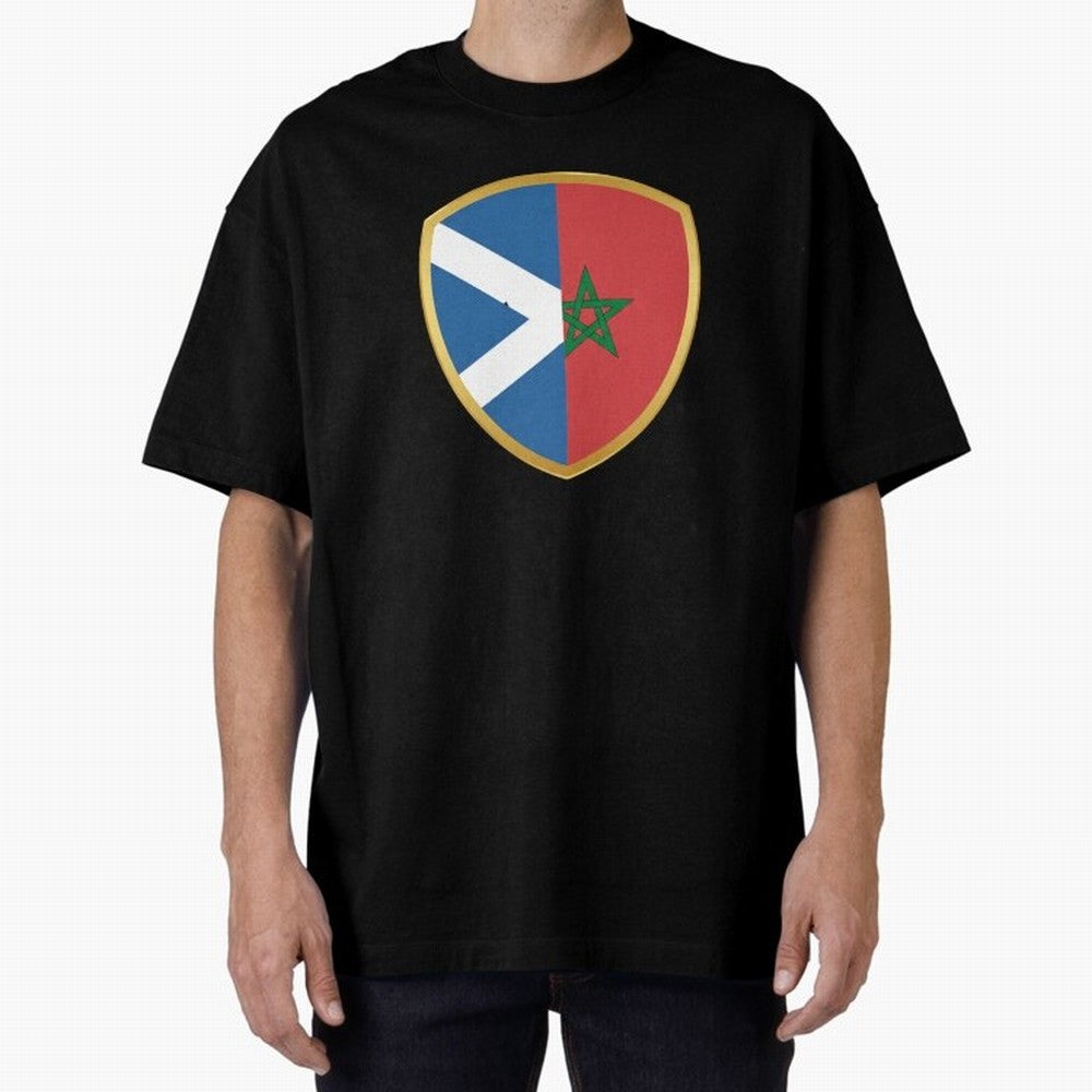 FIFA World Cup -Scotland v Morocco Oversized T-Shirt Celebrate the Stars of FIFA World Cup 2026 Group Stage Spirit, Highlighting England, France and Netherlands, Messi and Cristiano Ronaldo, Vintage Soccer Flavor, Modern Football Stars, National