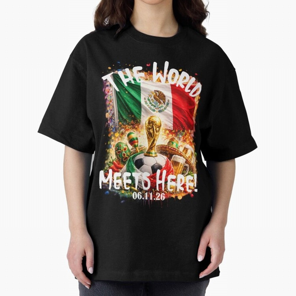 2026 World Cup Oversized T-Shirt Step into Global Football Passion for FIFA World Cup 2026 USA Canada Mexico, Featuring Neymar, Germany, Football Festival Excitement, Trophy Ambitions, Country Rivalries and Star Player Buzz; Perfect for Supporters