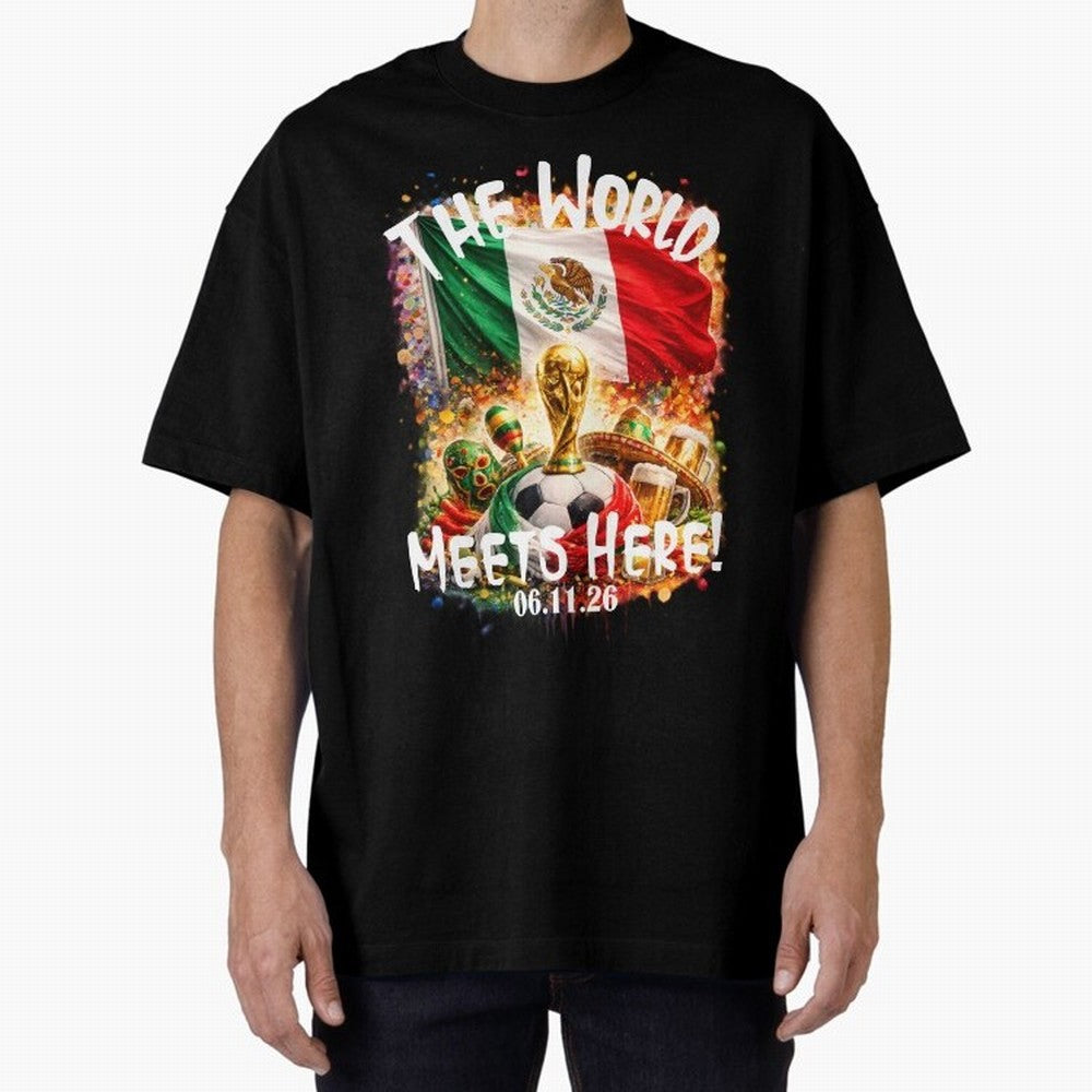 2026 World Cup Oversized T-Shirt Step into Global Football Passion for FIFA World Cup 2026 USA Canada Mexico, Featuring Neymar, Germany, Football Festival Excitement, Trophy Ambitions, Country Rivalries and Star Player Buzz; Perfect for Supporters