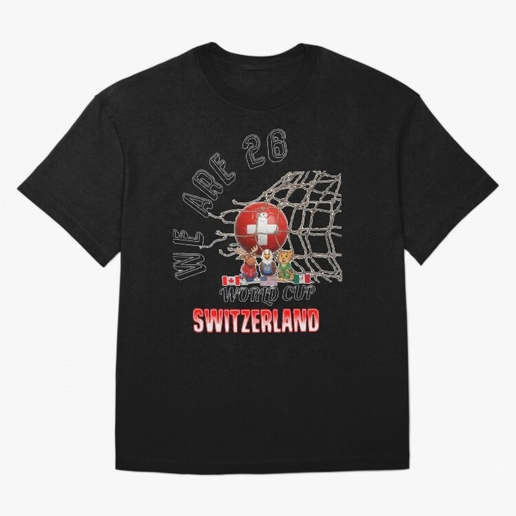 World cup 26 - Switzerland Oversized T-Shirt Relive the Noise and Pride of FIFA World Cup 2026 Inspired by Haaland, Portugal, Spain and Germany Energy, Game Day Rituals, Football Legends, Country Pride and the Road to the Final; Perfect for People