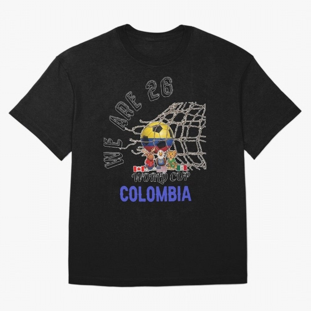 World cup 26 - Colombia Oversized T-Shirt Celebrate Football Heritage in FIFA World Cup 2026 Spirit, Capturing Brazil, CR7, Football Festival Excitement, Trophy Ambitions, Country Rivalries and Star Player Buzz; Perfect for Supporters Who Want Bold