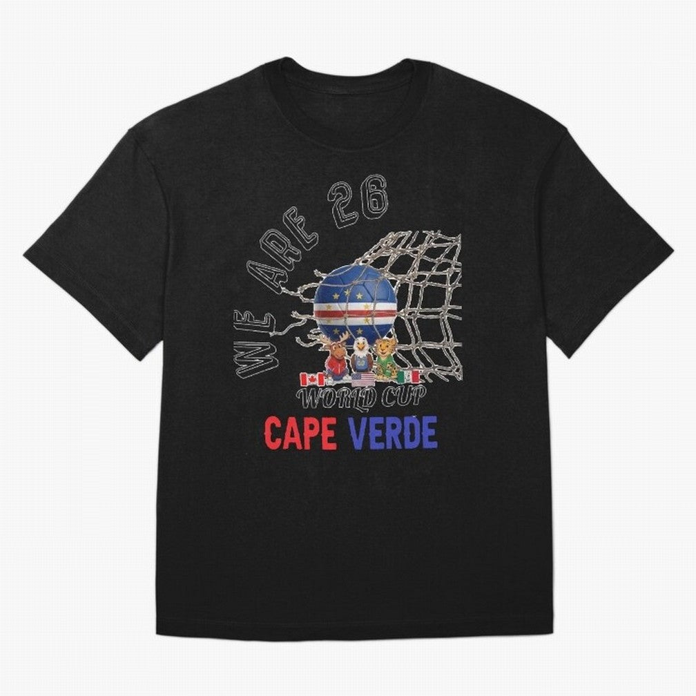 World cup 26 - Cape Verde Oversized T-Shirt Mark the FIFA World Cup 2026 USA Canada Mexico Journey through Mbappe Highlights, Portugal Pride, Stadium Chants, National Pride, Trophy Dreams and Unforgettable Football Memories; Ideal for Football