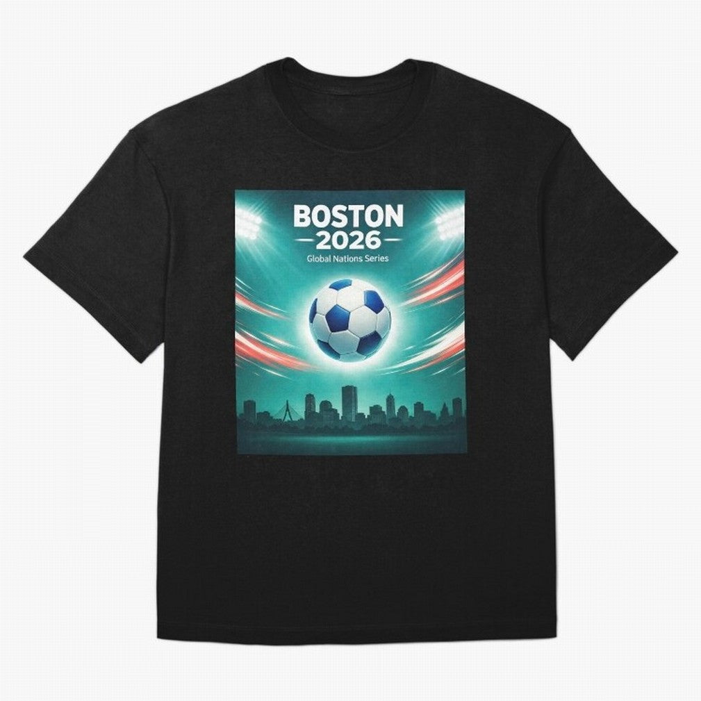 Boston 2026 Soccer Event Oversized T-Shirt Show Support during Global Football Passion for FIFA World Cup 2026, Built around Neymar, England and Germany, Stadium Memories, Football Loyalty, International Chants and Championship Tradition; Ideal for