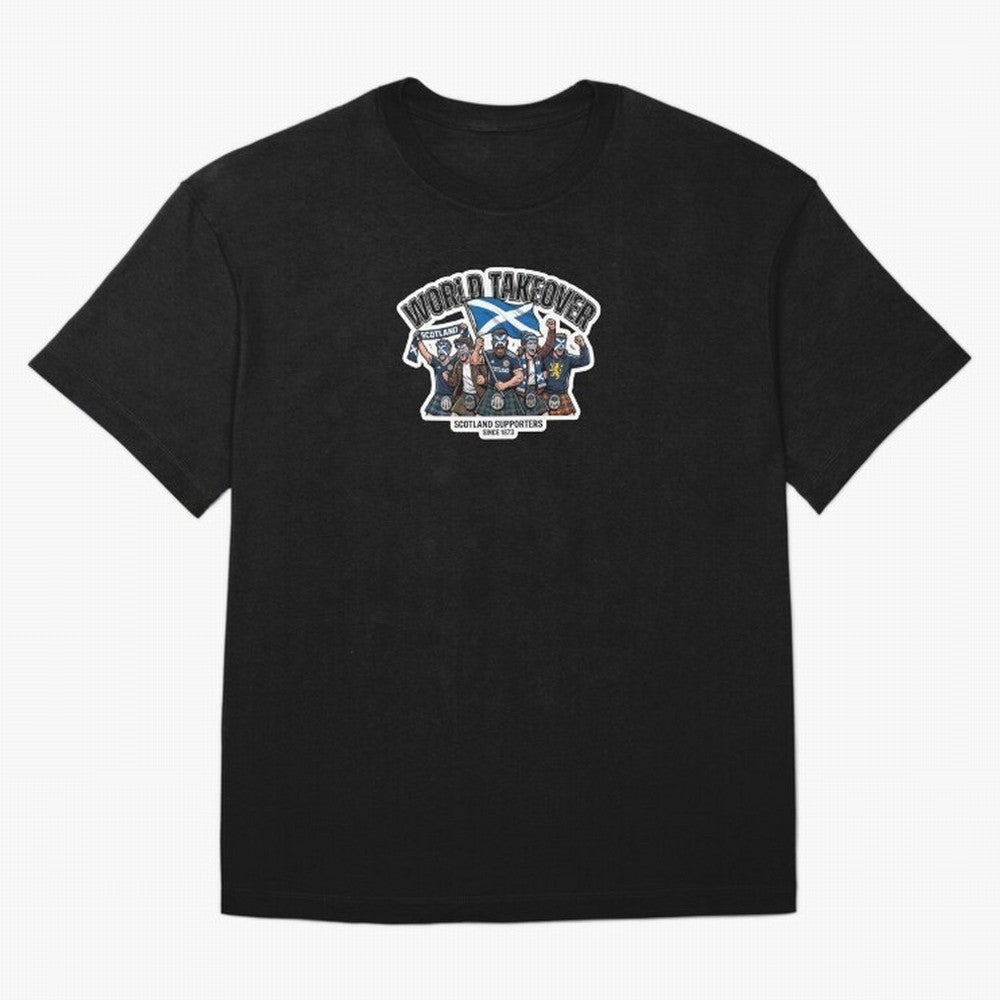 Scotland Soccer Fans Tartan Power Sticker 2026 Football Supporters Oversized T-Shirt Carry Match Day Hype around FIFA World Cup 2026, Messi, Neymar and Mbappe, Argentina, France and Brazil, Football History, Final Match Energy, Crowd Noise and Once