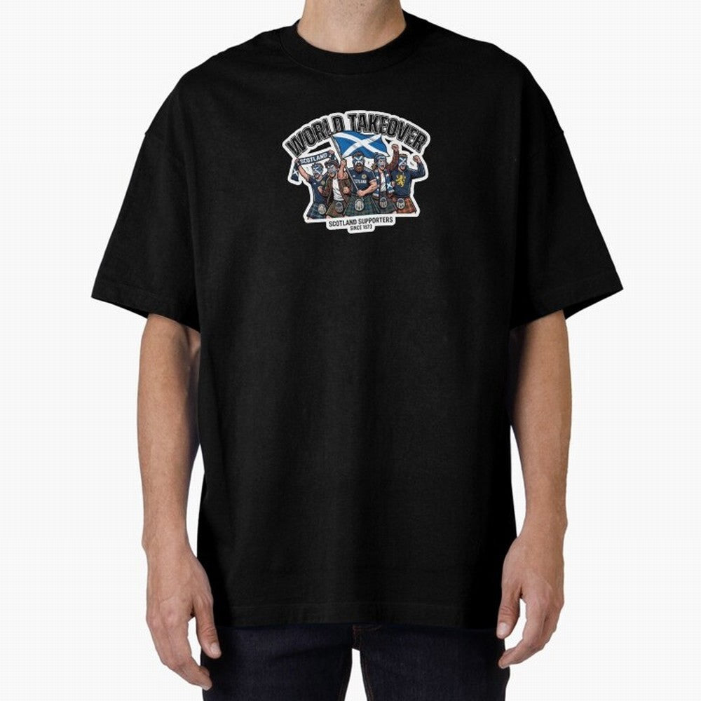 Scotland Soccer Fans Tartan Power Sticker 2026 Football Supporters Oversized T-Shirt Carry Match Day Hype around FIFA World Cup 2026, Messi, Neymar and Mbappe, Argentina, France and Brazil, Football History, Final Match Energy, Crowd Noise and Once