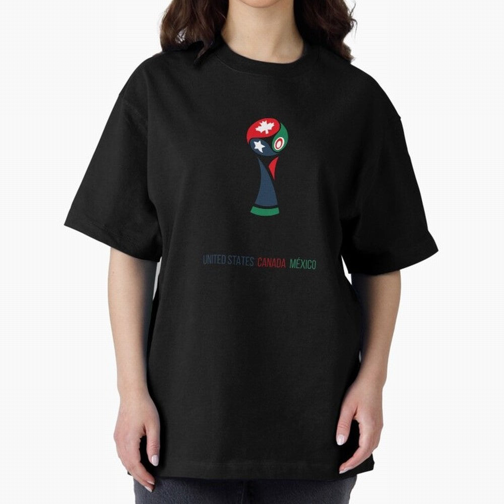 2026 World Cup Oversized T-Shirt Upgrade FIFA World Cup 2026 USA Canada Mexico Centered on Messi, CR7 and Mbappe, Spain Energy, Retro Football Energy, Iconic Rivalries, Trophy Chase Drama and Stadium Atmosphere; Perfect for People Who Love