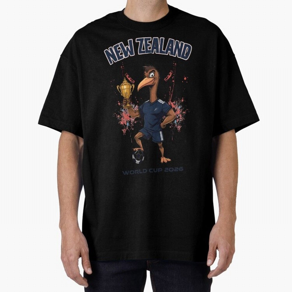 New Zealand - World Cup 2026 Oversized T-Shirt Show Up for the Glory of FIFA World Cup 2026 USA Canada Mexico Spirit, Connected to Germany, Messi, CR7 and Mbappe, Sports Nostalgia, International Competition, Famous Players and Unforgettable