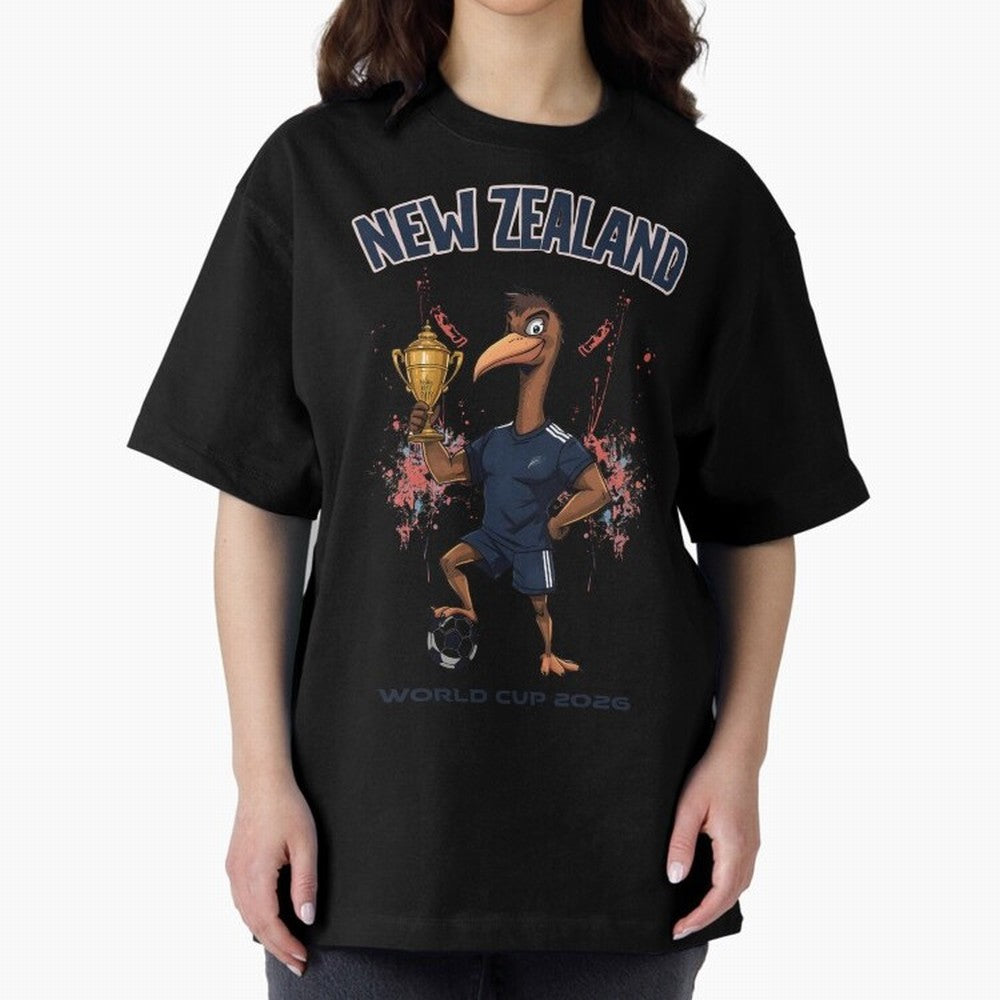 New Zealand - World Cup 2026 Oversized T-Shirt Show Up for the Glory of FIFA World Cup 2026 USA Canada Mexico Spirit, Connected to Germany, Messi, CR7 and Mbappe, Sports Nostalgia, International Competition, Famous Players and Unforgettable