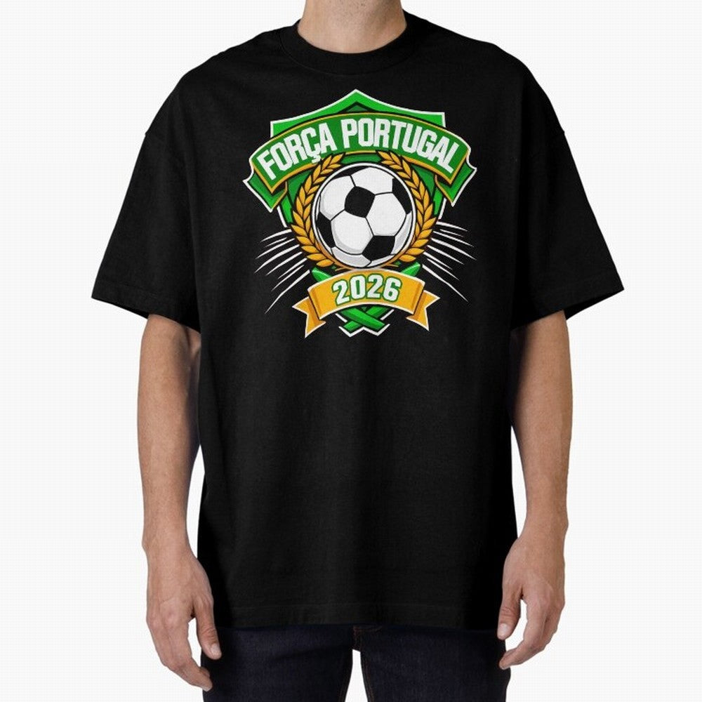 Portugal Fan Art for World Cup 2026 Oversized T-Shirt Celebrate Every Goal in FIFA World Cup 2026 Group Stage Featuring Neymar, Haaland and Cristiano Ronaldo, Spain and Netherlands Energy, Global Supporter Spirit, Legendary Goals, National Colors